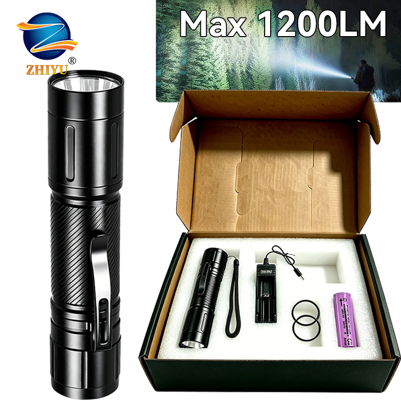 Outdoor Lighting Permanent - 1200LM Fixed Focus LED Flashlight Powerful
