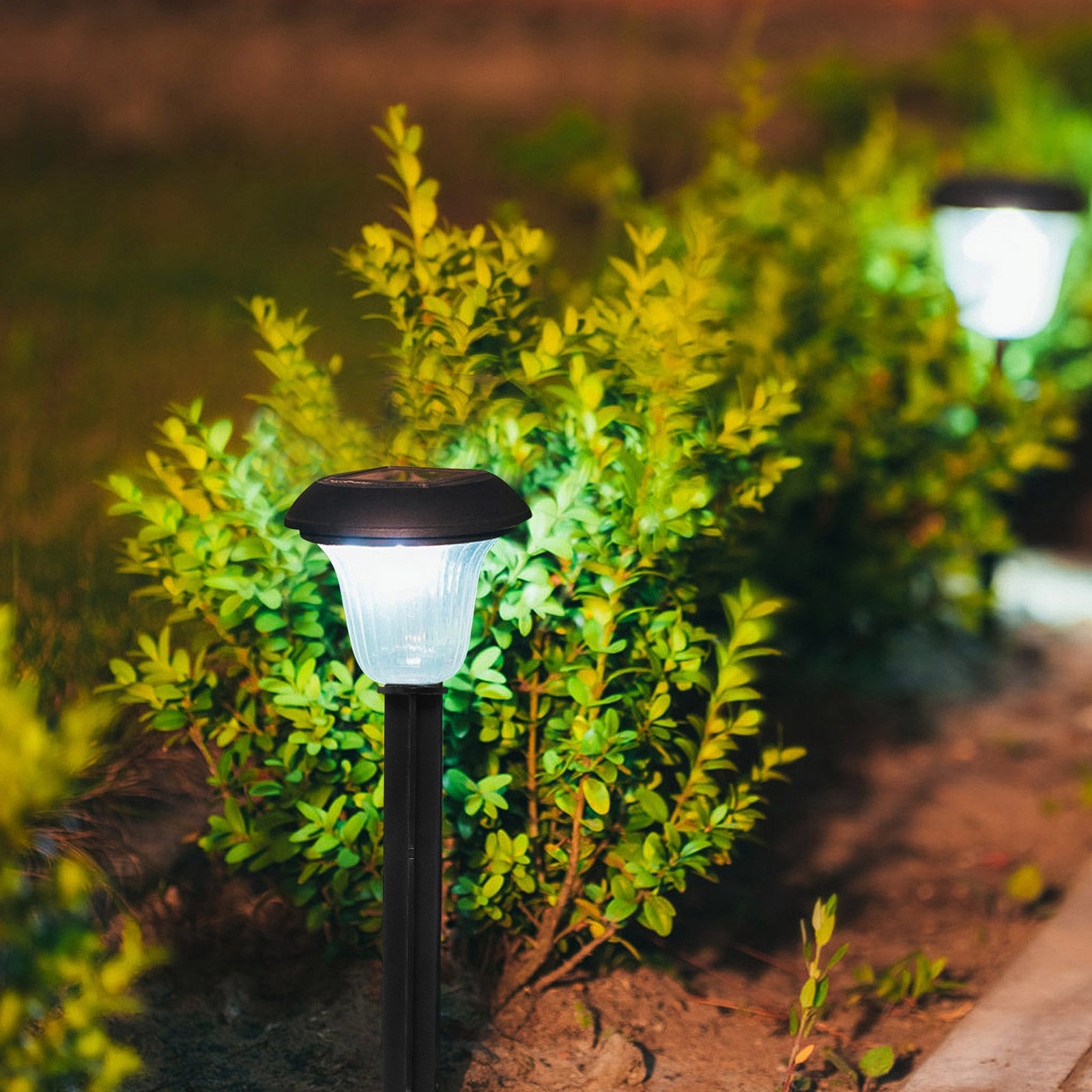 Landscape Spike Light - 10Pcs Plastic Garden Stakes Solar Light