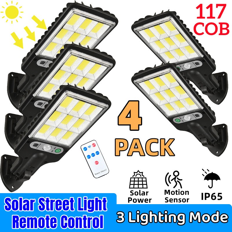 Outdoor Lighting Experts - 1-4PCS Solar Street Lights Outdoor Waterproof