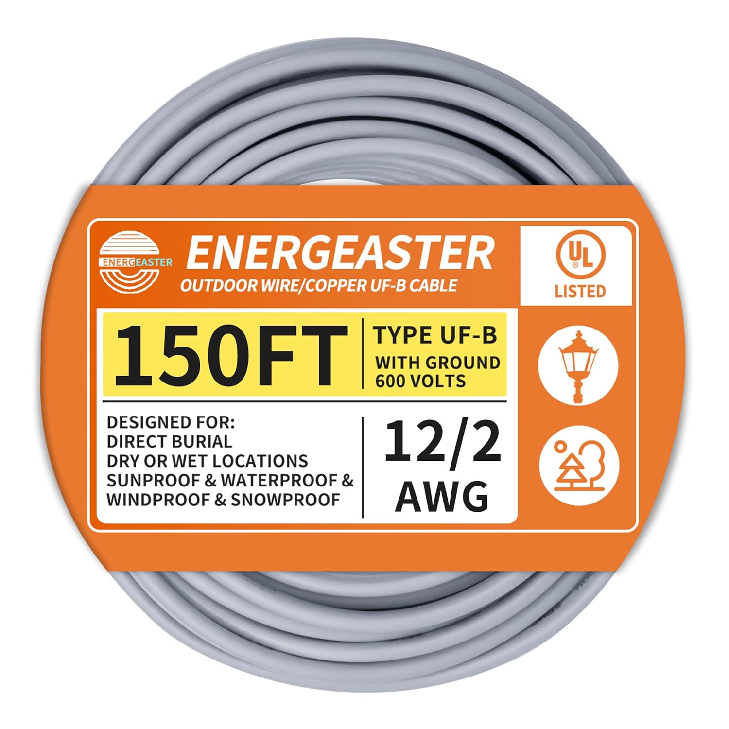 Outdoor Lighting Cable B&Q - 12/2 UF-B Wire 150 FT Pure