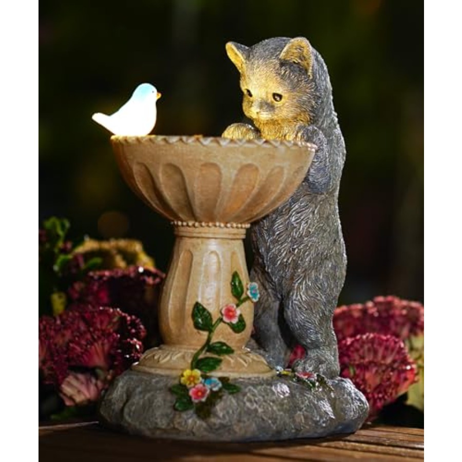 Outdoor Lighting Japan - Solar Cat Statue for Garden Decor: