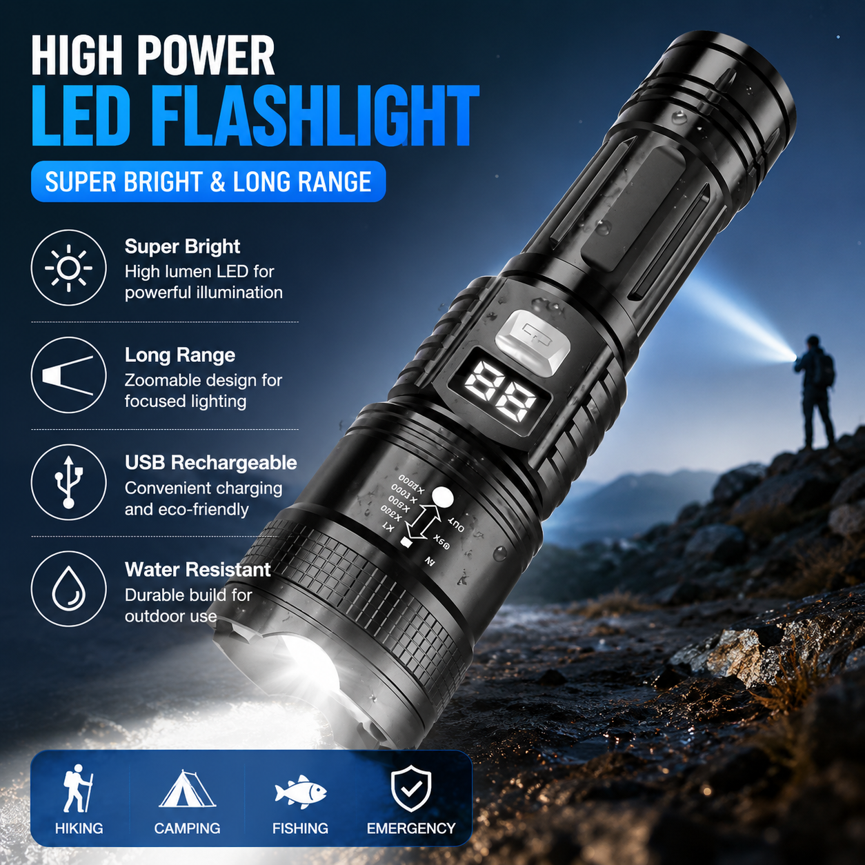 Outdoor Lighting Permanent - P50 High Brightness Flashlight LED Bead