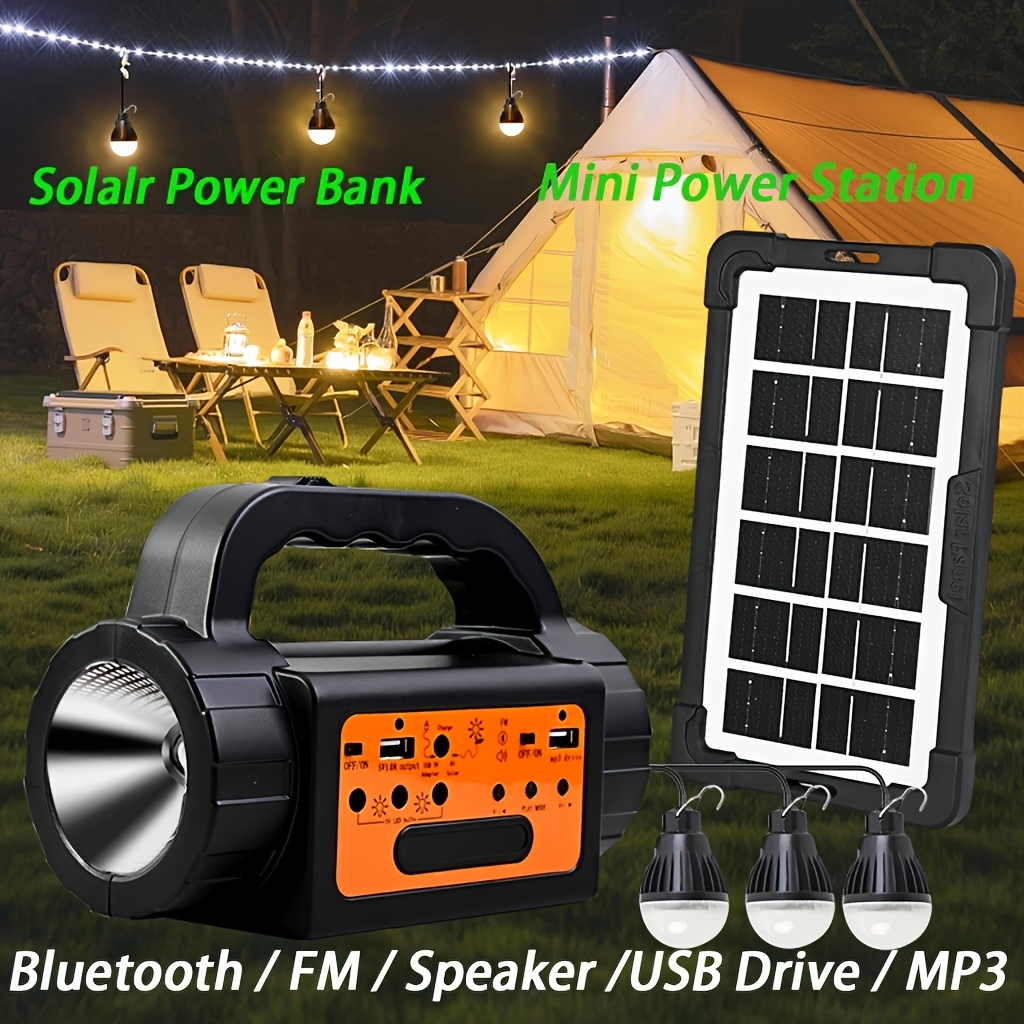 Outdoor Lighting Portable - Solar Rechargeable Camping Lights Outdoor, Powered