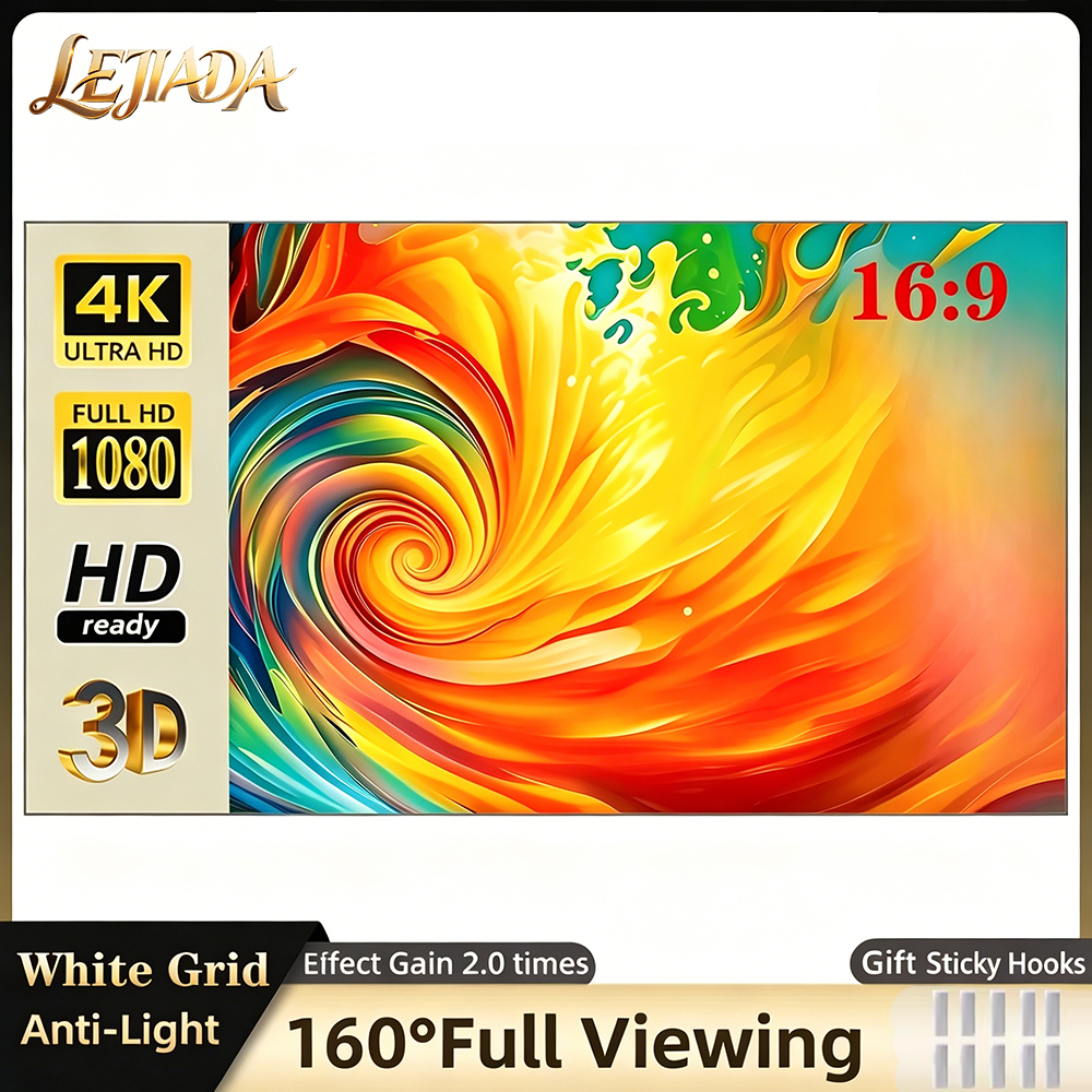 Outdoor Lighting Grid Screen - LEJIADA Anti-Light Brighten Projector Screen 4KHD