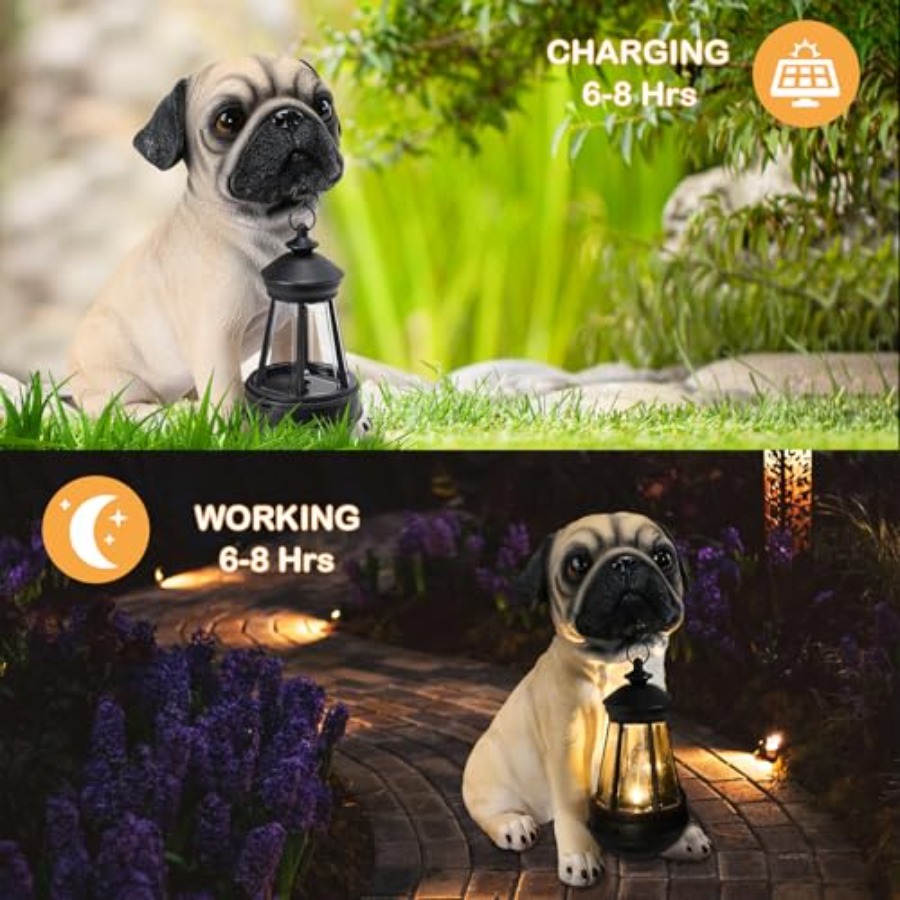 Solar Dog Garden Statue with S - Outdoor Lighting Japan avis et prix