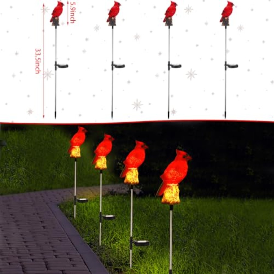 4 Pack Solar Cardinal Gifts St - Outdoor Lighting Japan avis et prix
