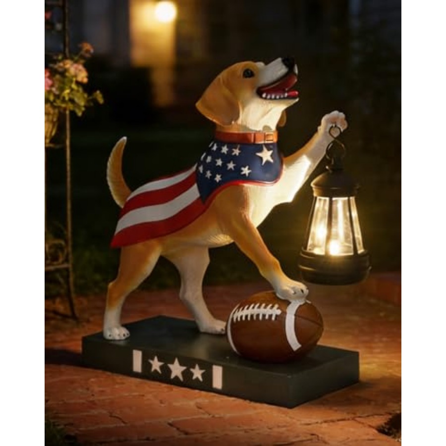 Cute Solar Dog Garden Statue w - Outdoor Lighting Japan avis et prix
