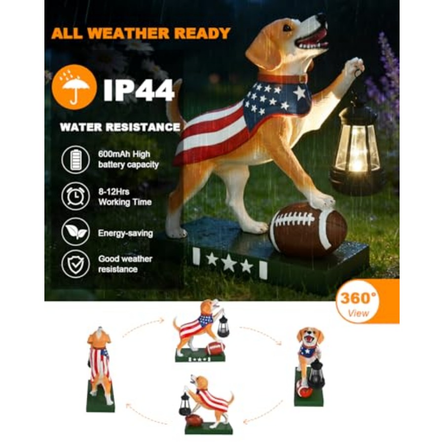 Cute Solar Dog Garden Statue w - Outdoor Lighting Japan avis et prix