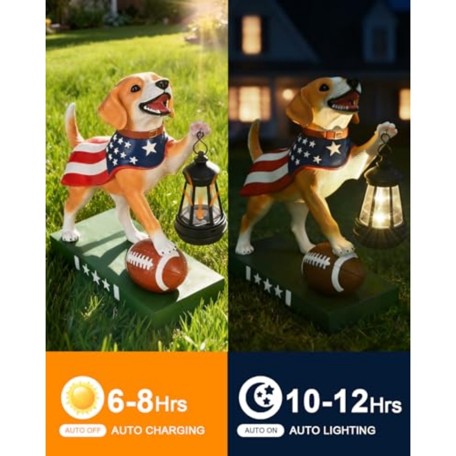 Cute Solar Dog Garden Statue w - Outdoor Lighting Japan avis et prix