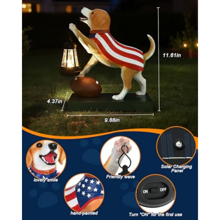 Cute Solar Dog Garden Statue w - Outdoor Lighting Japan avis et prix