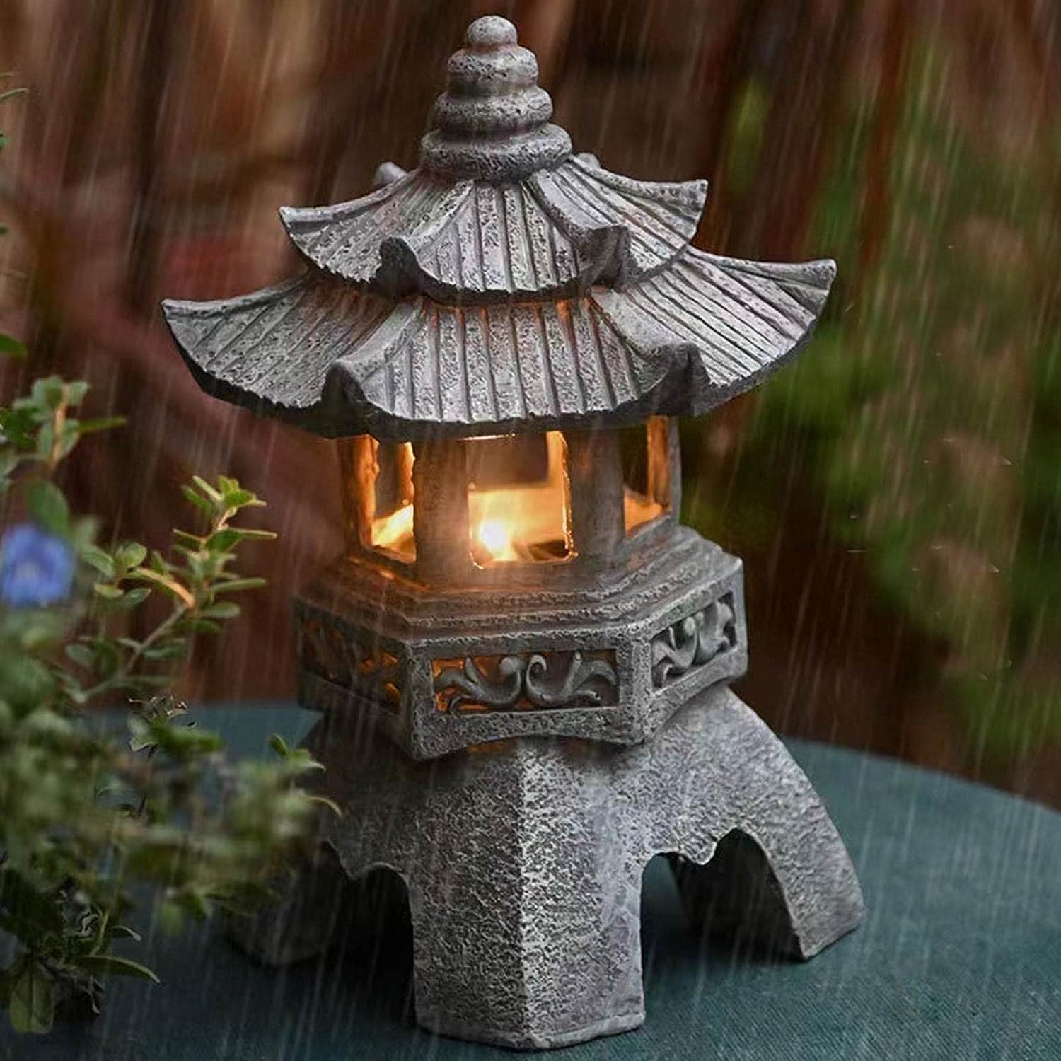 Garden Solar LED Pagoda Lanter - Outdoor Lighting Japan avis et prix