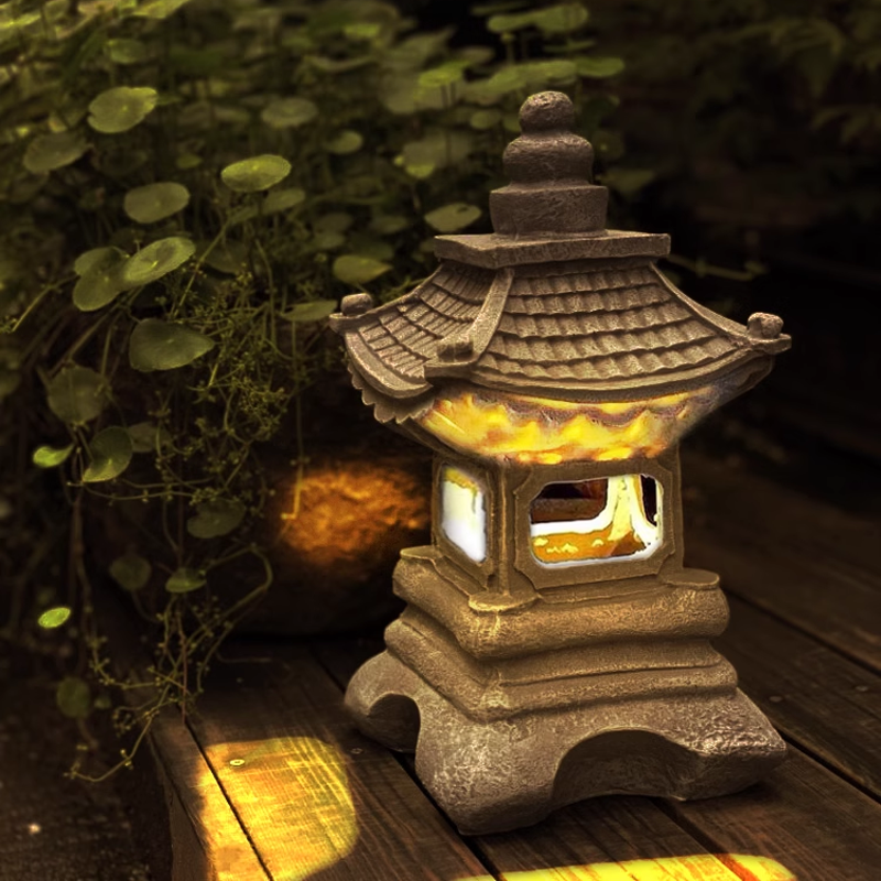 Garden Solar LED Pagoda Lanter - Outdoor Lighting Japan avis et prix
