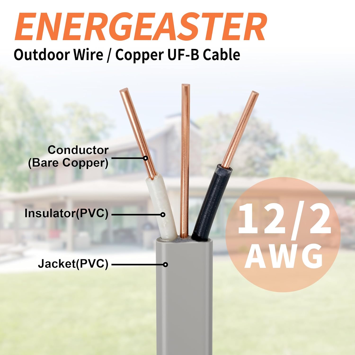 12/2 UF-B Wire 150 FT Pure Cop - Outdoor Lighting Cable B&Q avis et prix