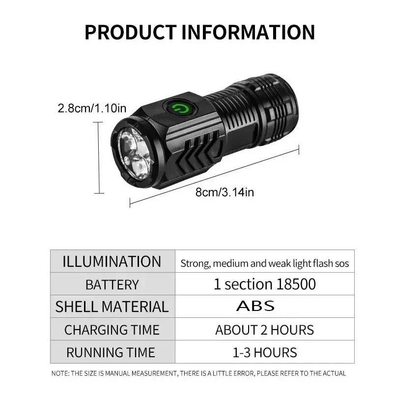 Mini 3LED Flashlight With Pen  - Outdoor Lighting Permanent avis et prix