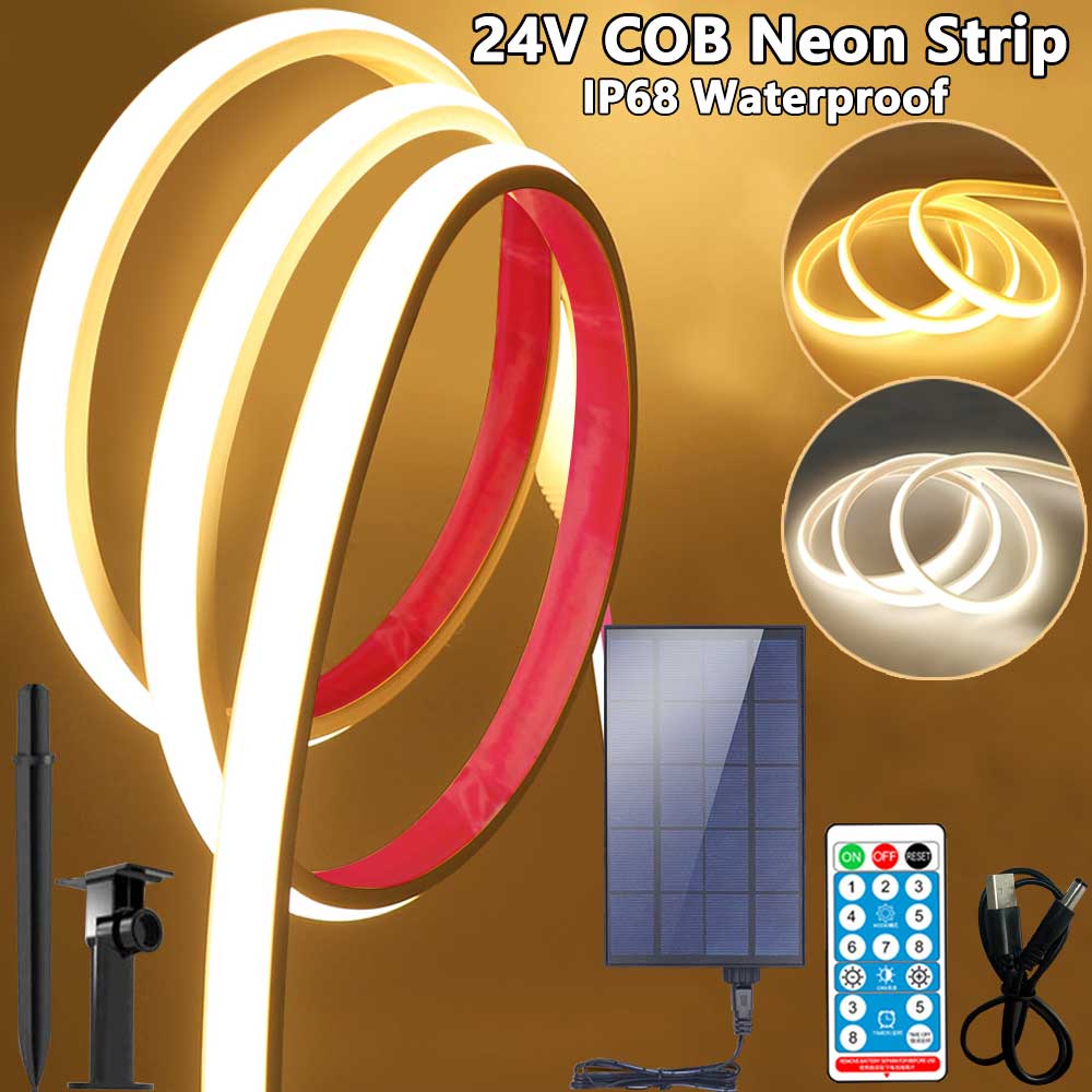 24V Solar COB LED Strip Lights - Outdoor Lighting Linear avis et prix