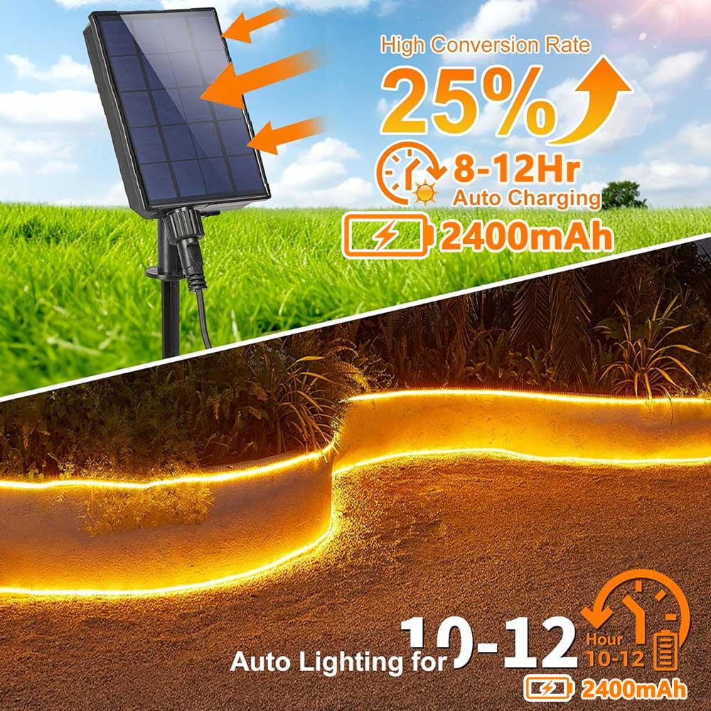24V Solar COB LED Strip Lights - Outdoor Lighting Linear avis et prix