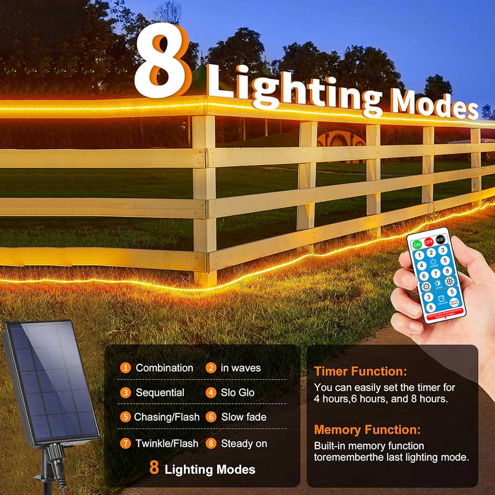 24V Solar COB LED Strip Lights - Outdoor Lighting Linear avis et prix