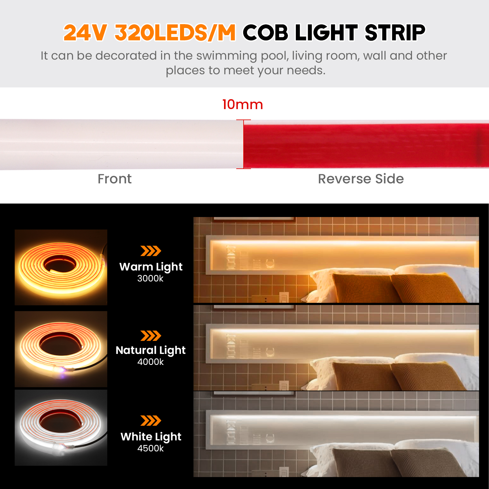 IP68 Waterproof COB LED Strip  - Outdoor Lighting Linear avis et prix