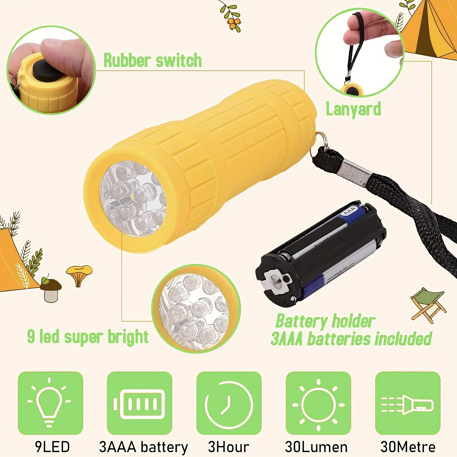 Mini Portable Flashlight Nine  - Outdoor Lighting Portable avis et prix