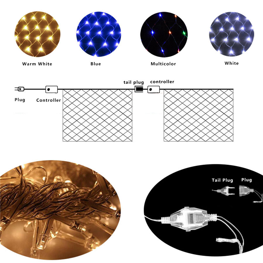 Led Net Mesh String Lights 8 M - Outdoor Lighting Grid Screen avis et prix