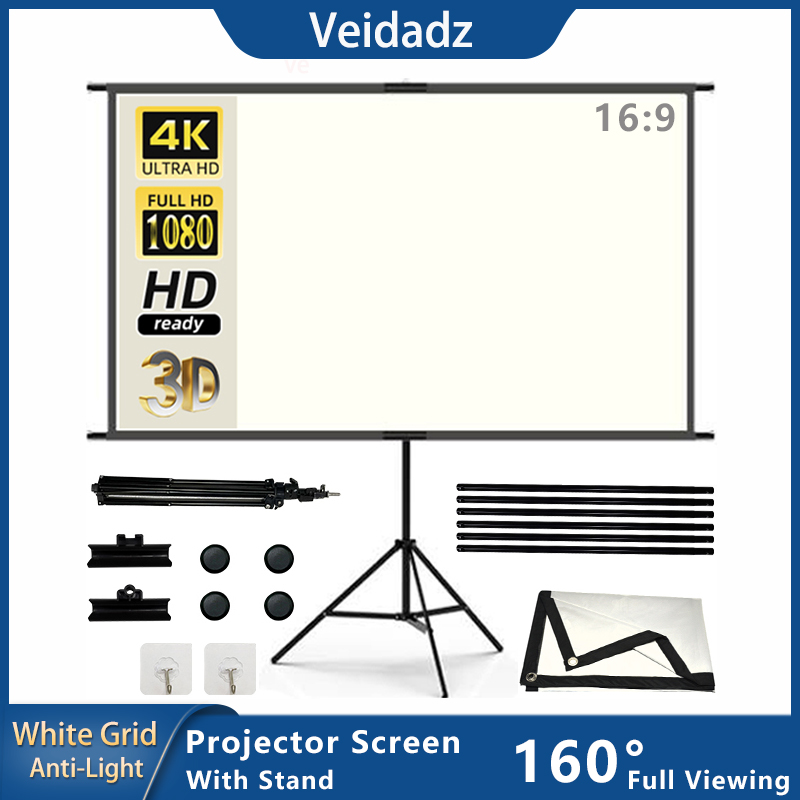 Projector Screen With Stand Wh - Outdoor Lighting Grid Screen avis et prix
