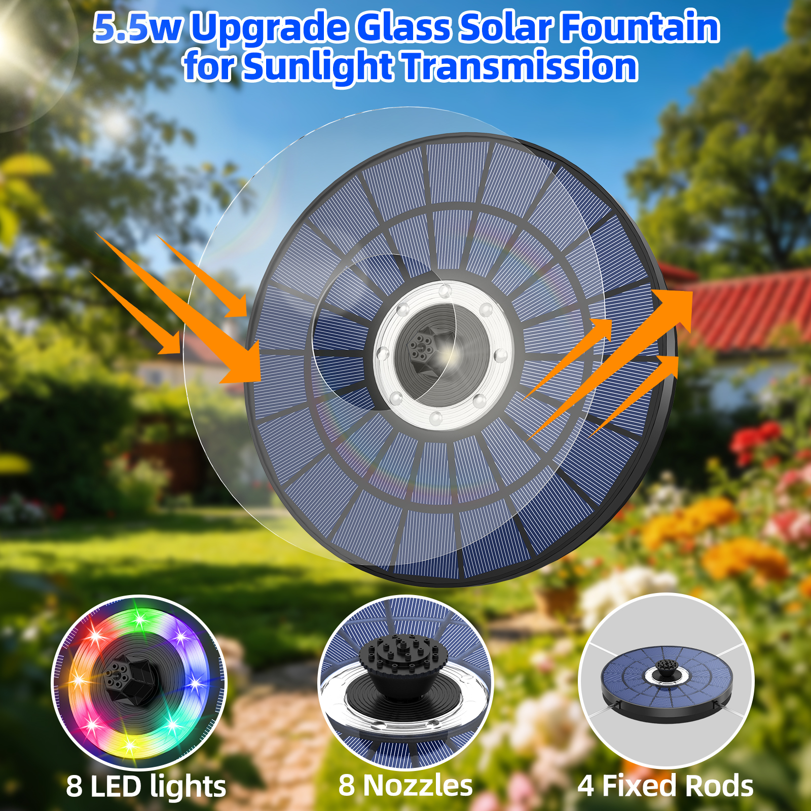 5.5W solar powered fountain wi - Outdoor Lighting Transformer avis et prix