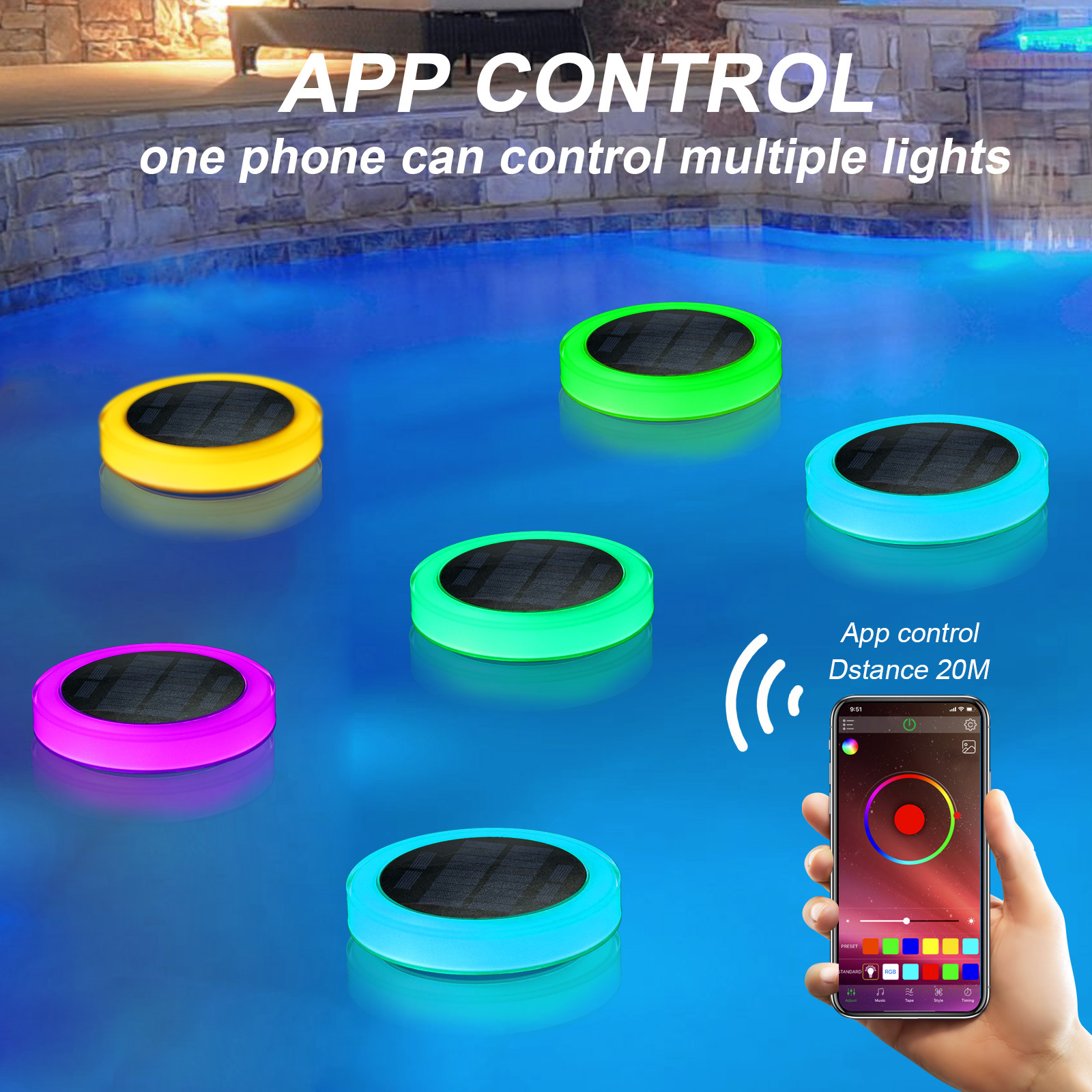 Solar LED Water Float Light Ou - Outdoor Lighting Experts avis et prix