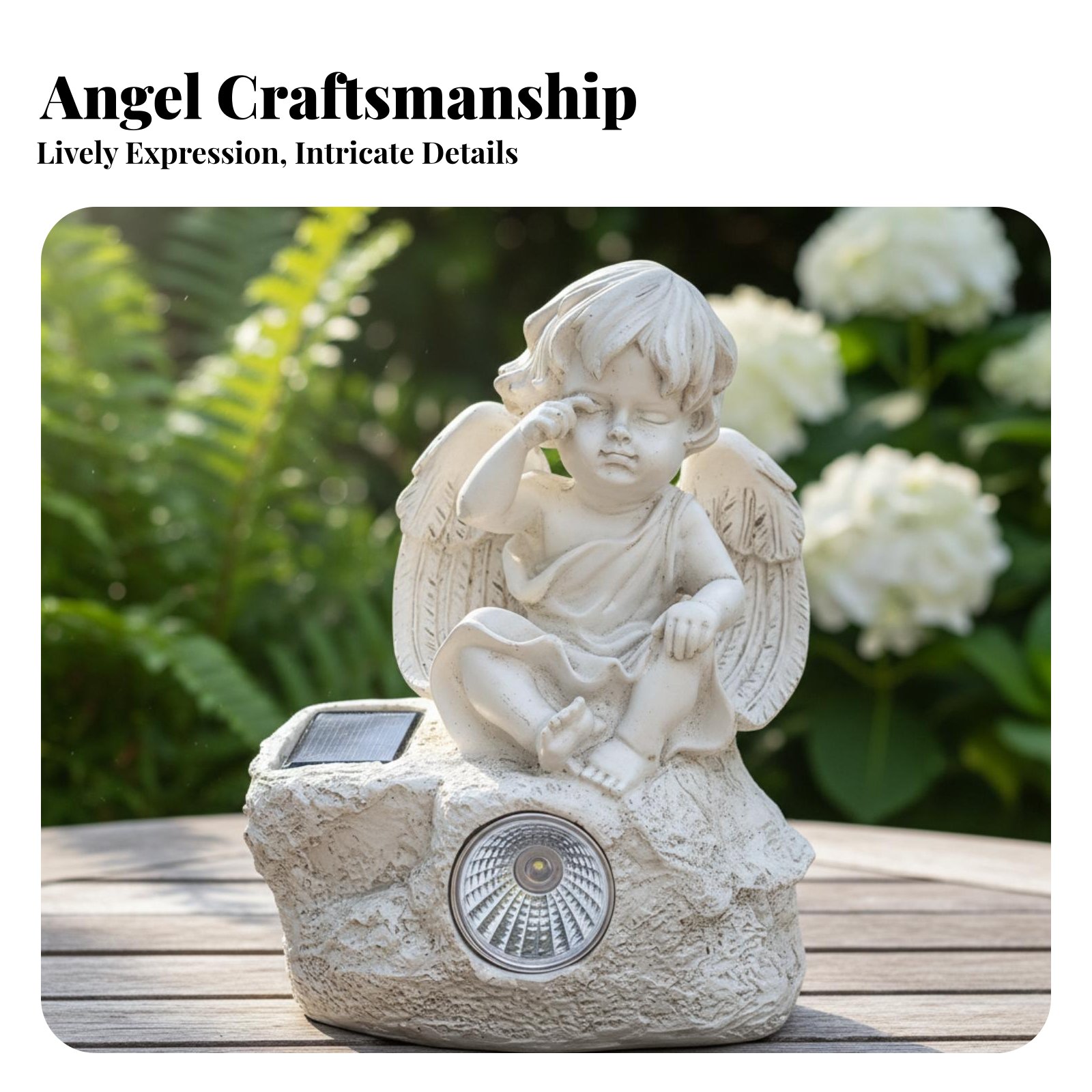 Solar Cherub Statue Light Sour - Outdoor Lighting Decoration avis et prix