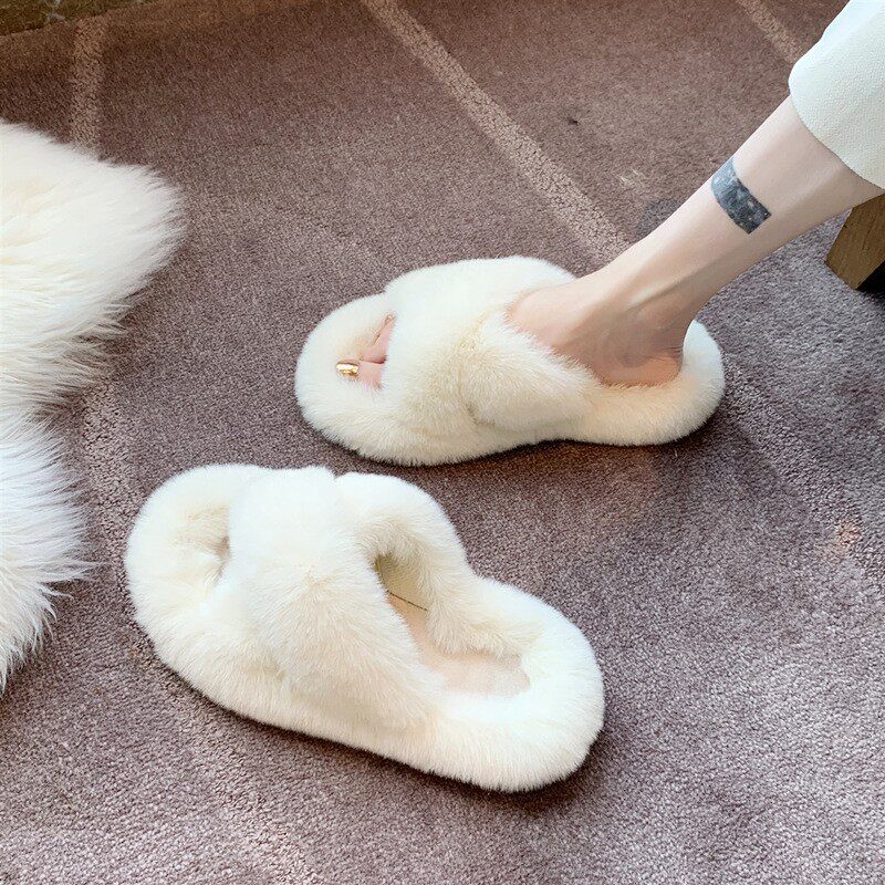 Hairy Slippers for Women Solid - Outdoor Lighting For Your Home avis et prix