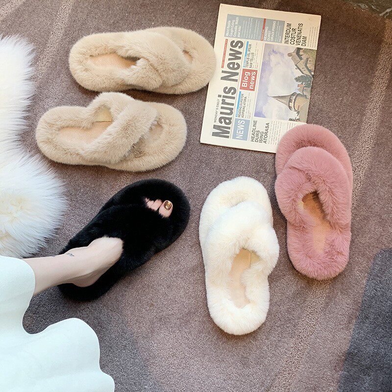 Hairy Slippers for Women Solid - Outdoor Lighting For Your Home avis et prix