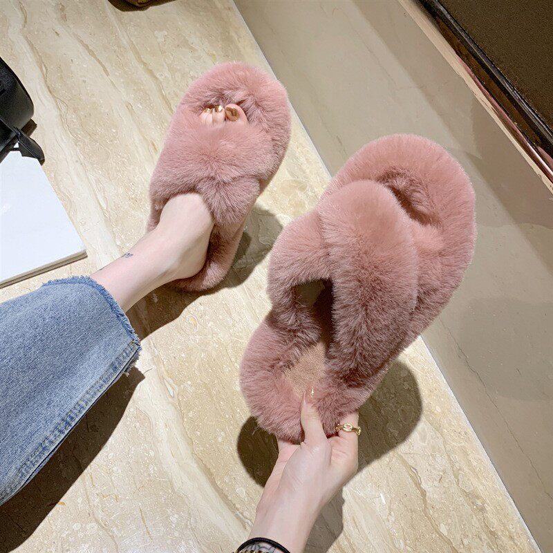 Hairy Slippers for Women Solid - Outdoor Lighting For Your Home avis et prix