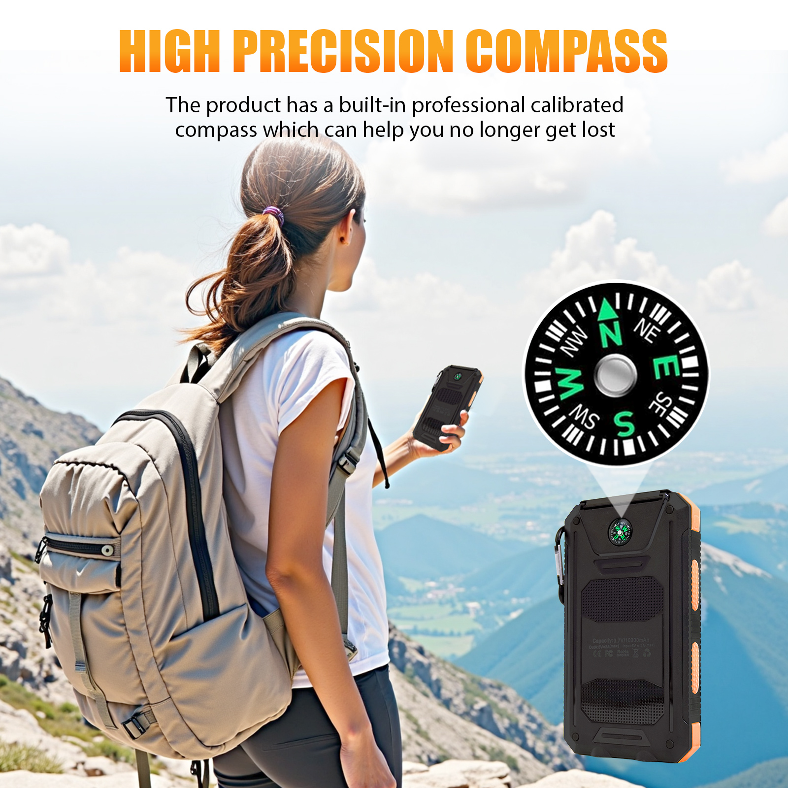 10000mAh Solar Power Bank Port - Outdoor Lighting Transformer avis et prix