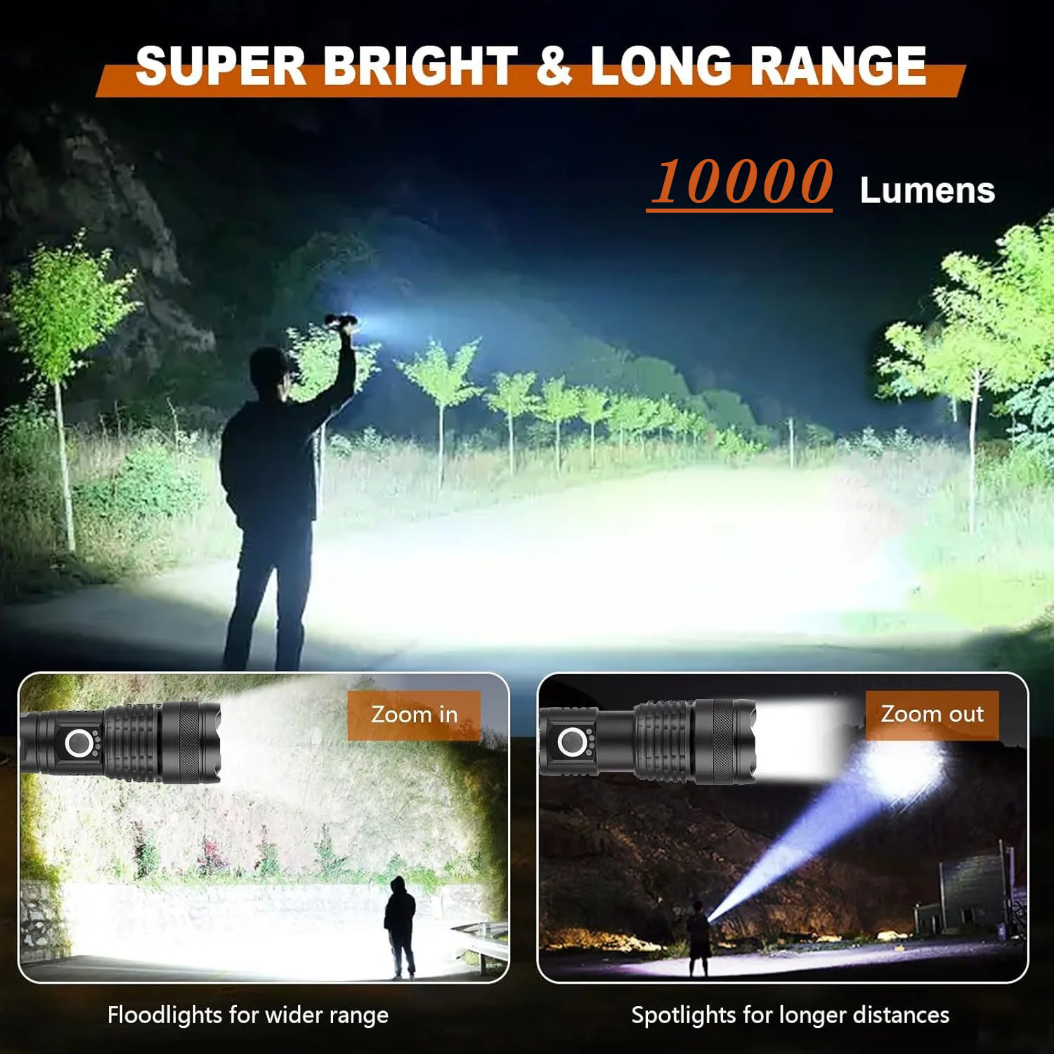 High Power LED Flashlight Rech - Outdoor Lighting Portable avis et prix