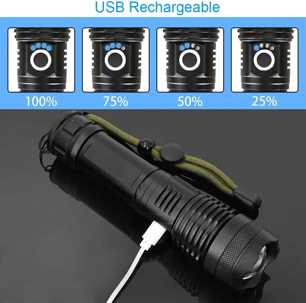 High Power LED Flashlight Rech - Outdoor Lighting Portable avis et prix