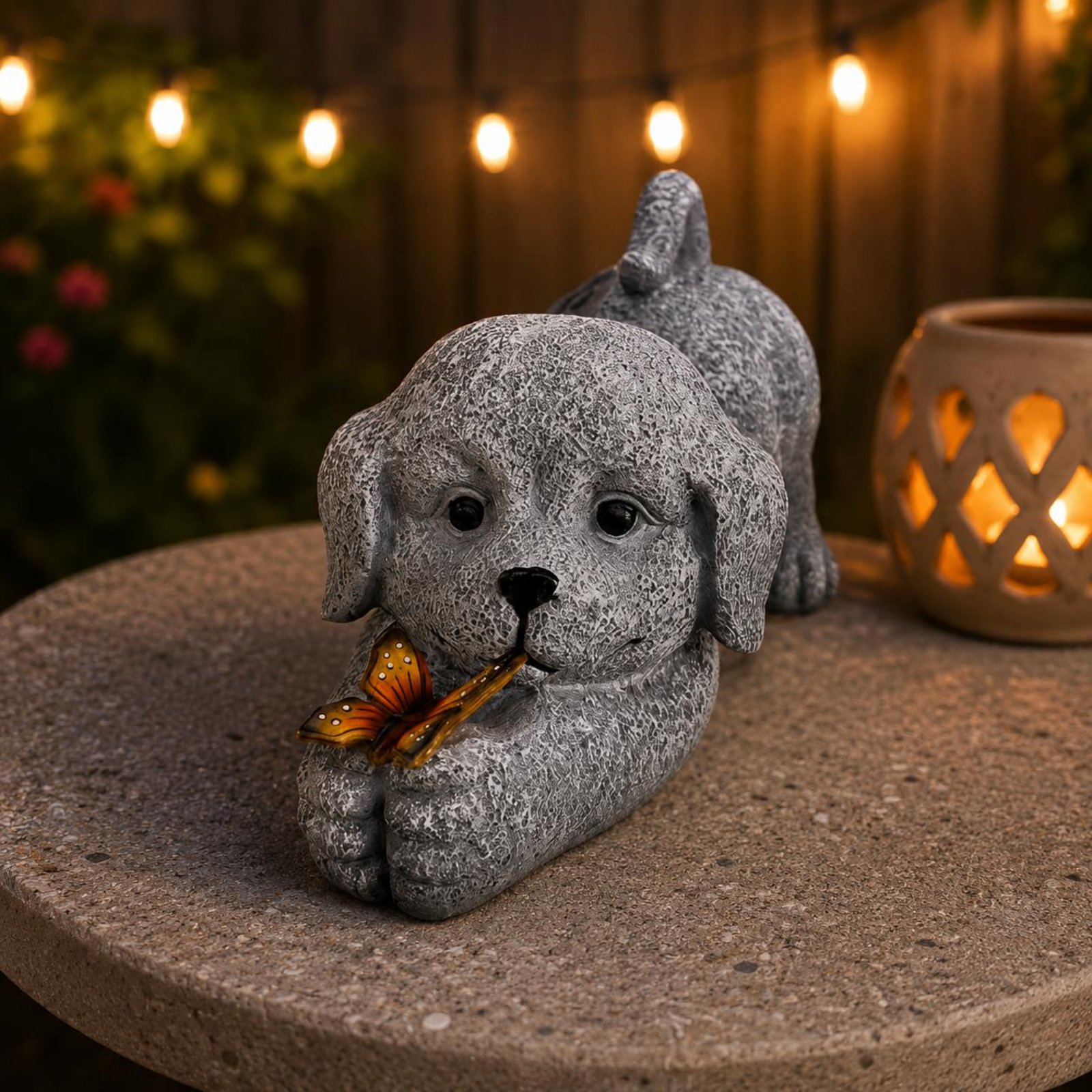 Solar Dog Statue Resin Craft S - Outdoor Lighting Decoration avis et prix