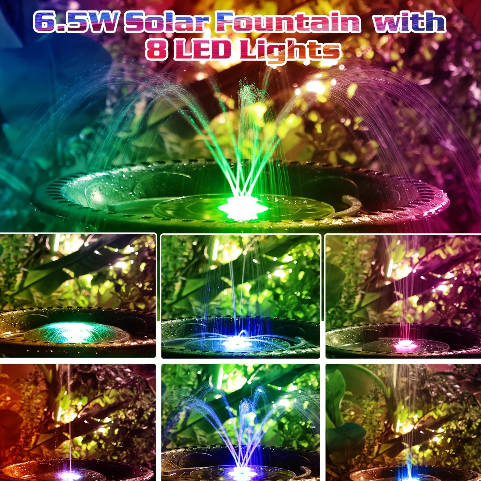 6.5W LED Solar Fountain Pump w - Outdoor Lighting Transformer avis et prix