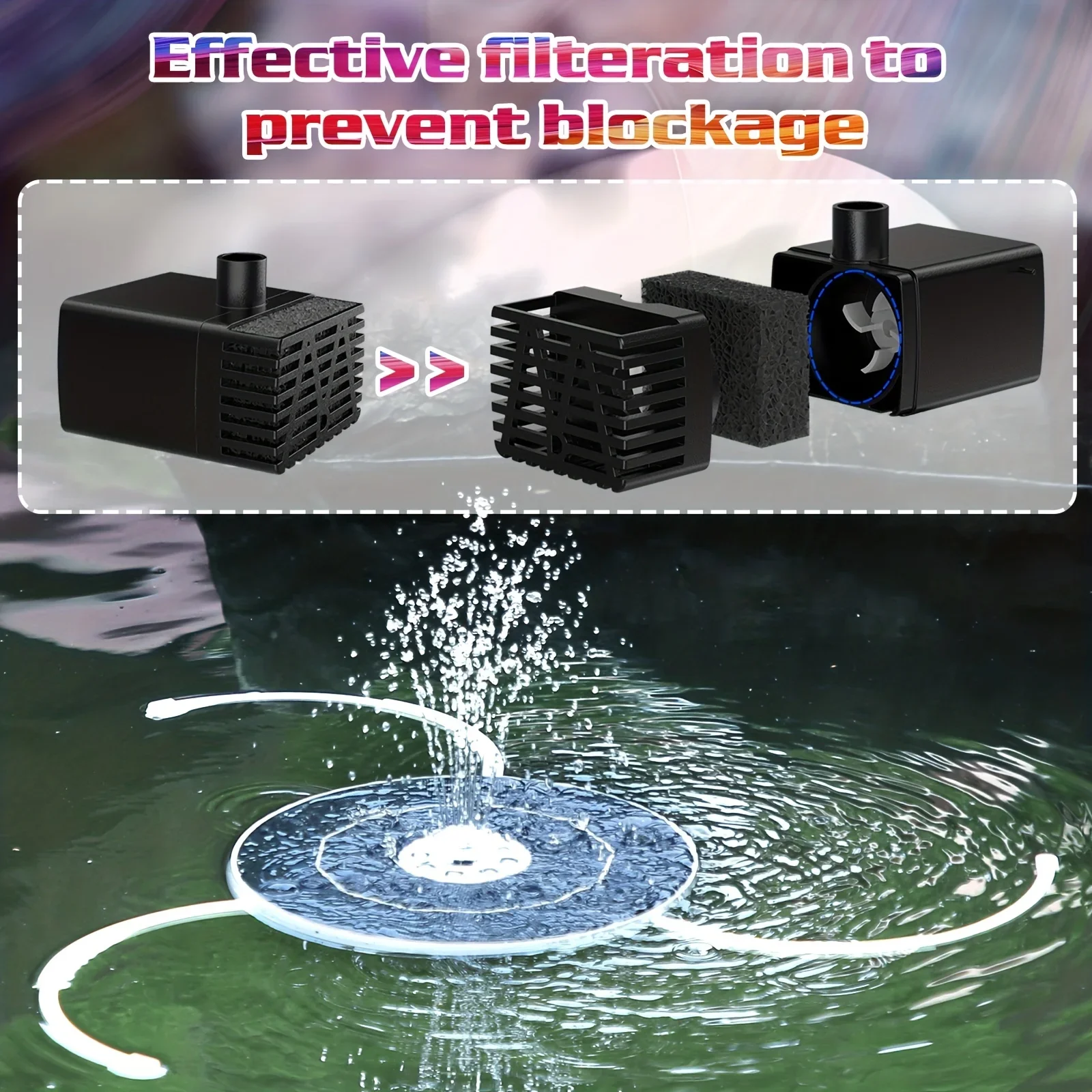 6.5W LED Solar Fountain Pump w - Outdoor Lighting Transformer avis et prix